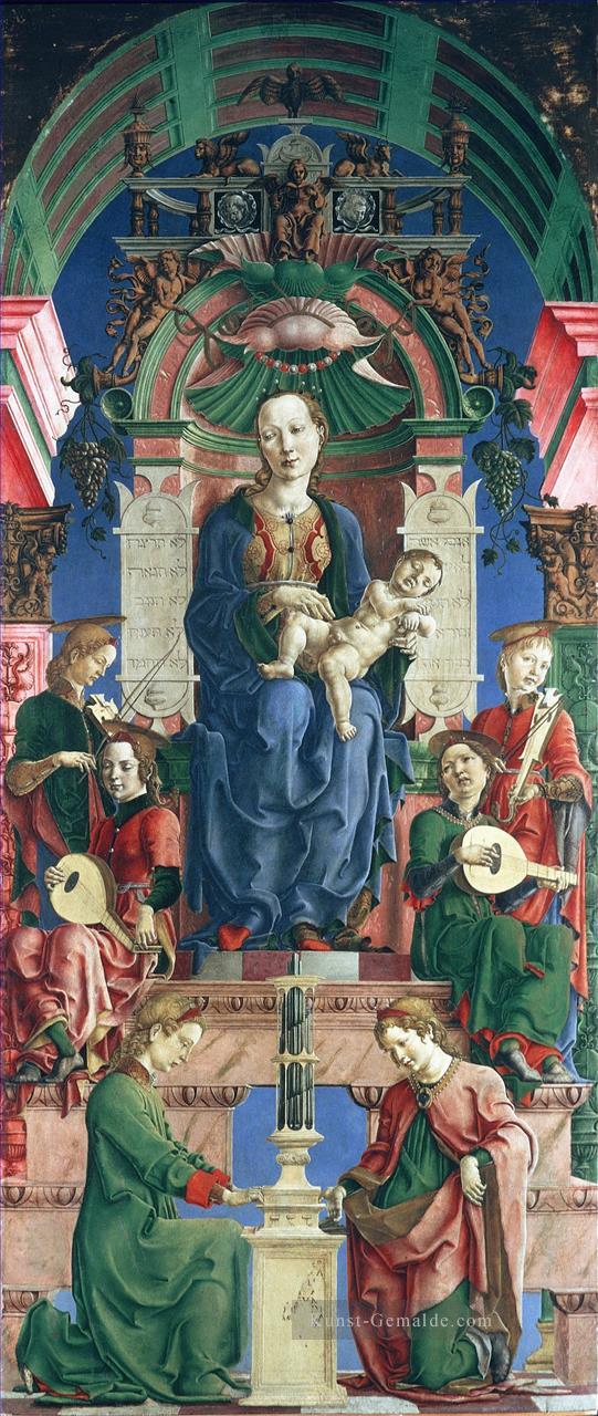 Lippi Filippino Die Jungfrau und Kind inthronisiert Cosme Tura Ölgemälde